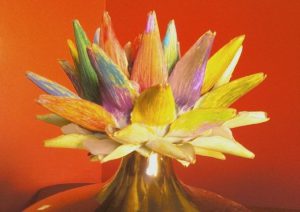 Painted artichoke in vase